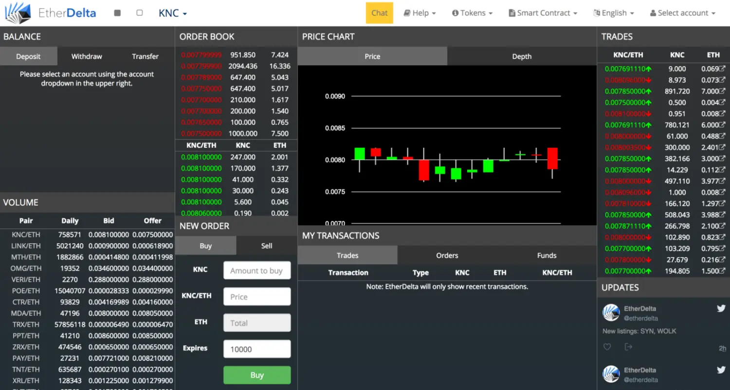 EtherDelta, 一个早期的去中心化交易所