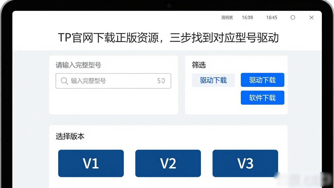TP官网下载正版资源，三步找到对应型号驱动