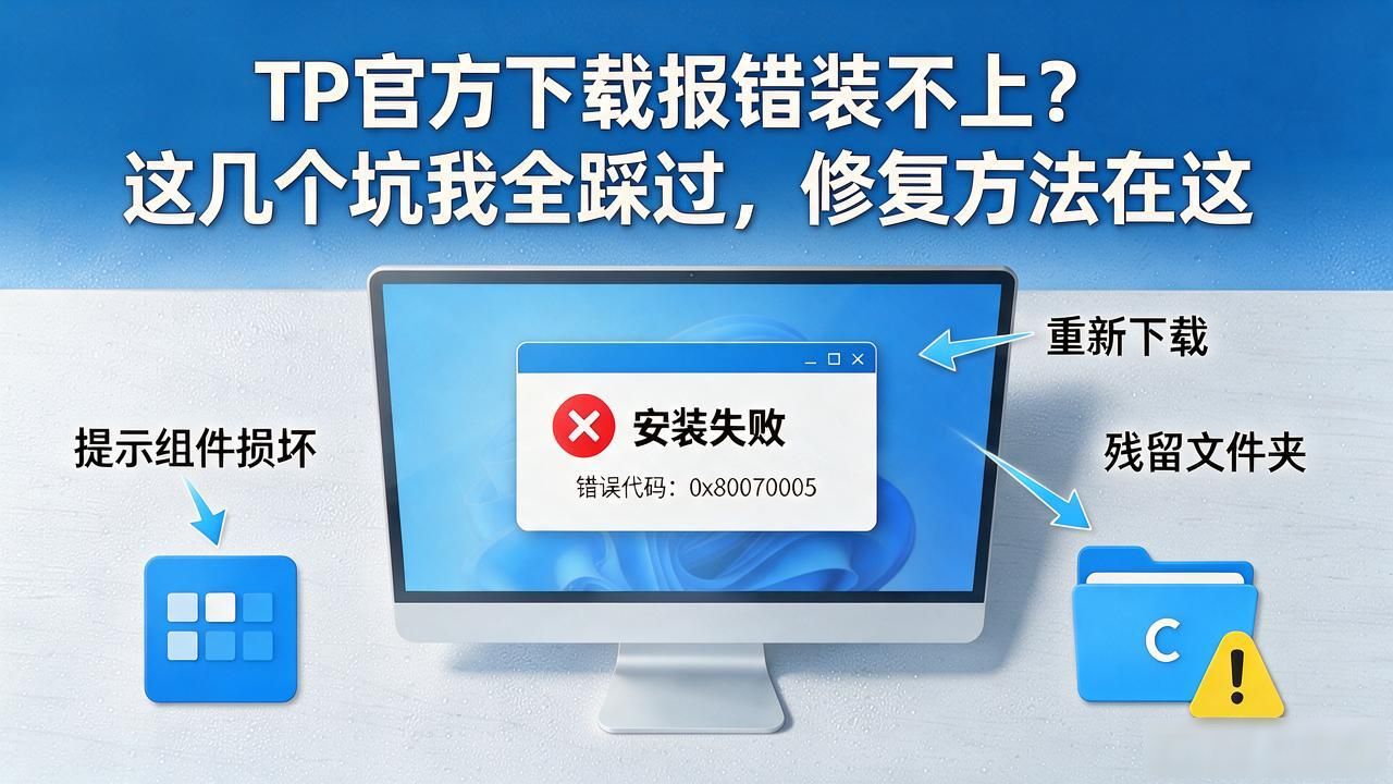 TP官方下载报错装不上？这几个坑我全踩过，修复方法在这